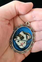 Collectables; Victorian Style Hand Painted Miniature - The Bond in Blue; ; Stef
