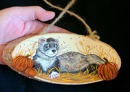 Collectables; Hand-painted Autumn Plaque - Bib 'n Mitts; Handpainted plaque; Stef