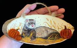 Collectables; Hand-painted Autumn Plaque - Chocolate; Handpainted plaque; Stef